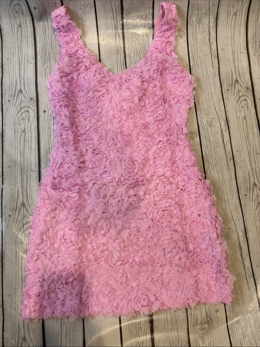 Finesse Pink 3D Floral Mini Dress size small
